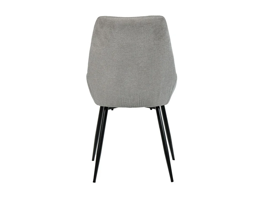 Lot de 2 chaises en tissu gris et pieds fins en métal noir - JAZZY 2