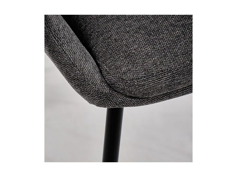 Lot de 2 chaises tissu gris anthracite pieds fins métal noir - JAZZY 2