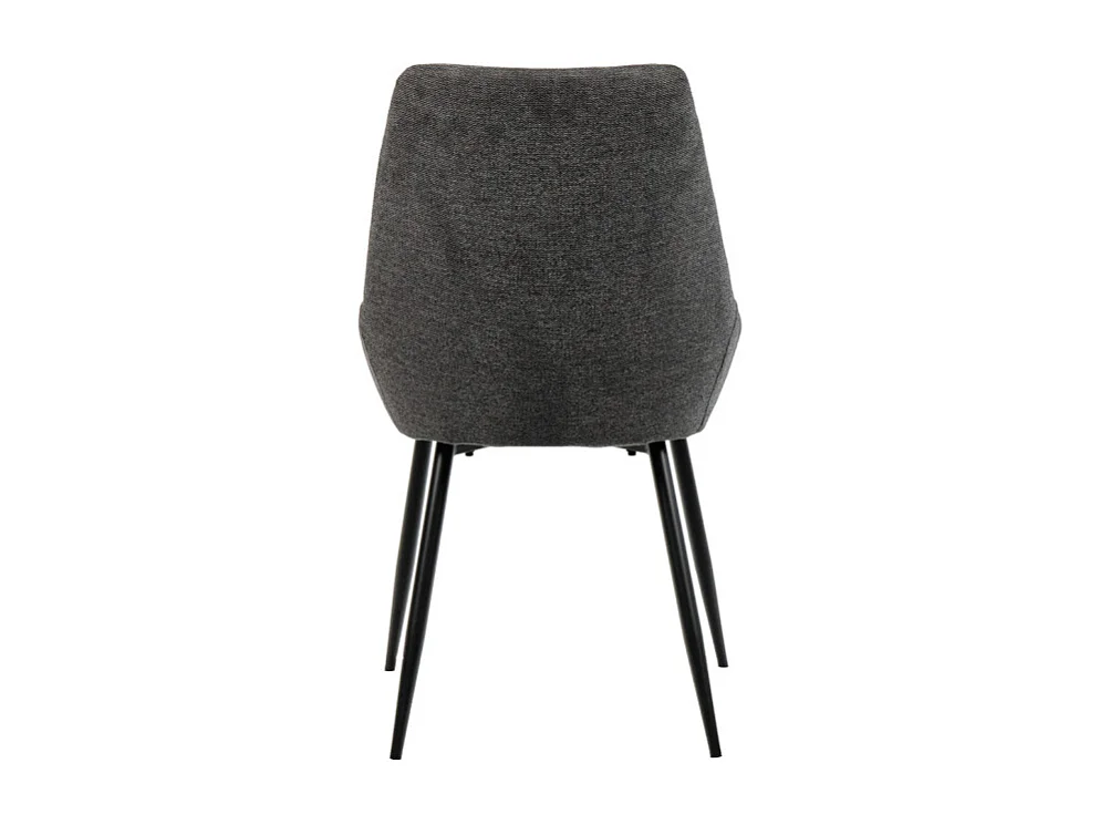 Lot de 2 chaises tissu gris anthracite pieds fins métal noir - JAZZY 2