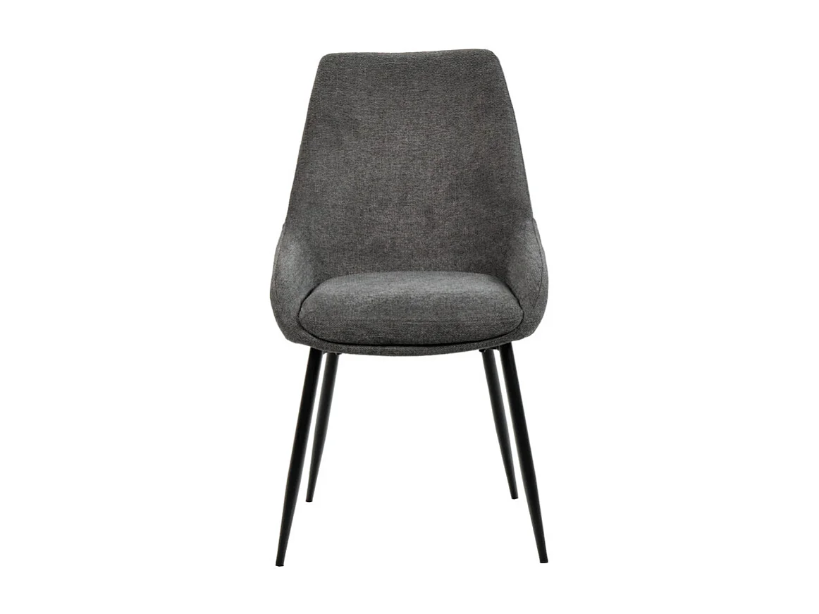 Lot de 2 chaises tissu gris anthracite pieds fins métal noir - JAZZY 2