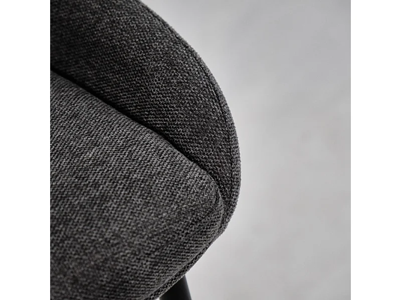 Lot de 2 chaises tissu gris anthracite pieds fins métal noir - JAZZY 2