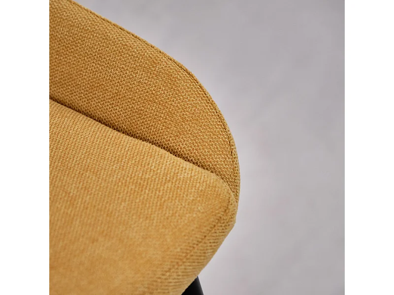 Lot de 2 chaises en tissu jaune et pieds fins en métal noir - JAZZY 2