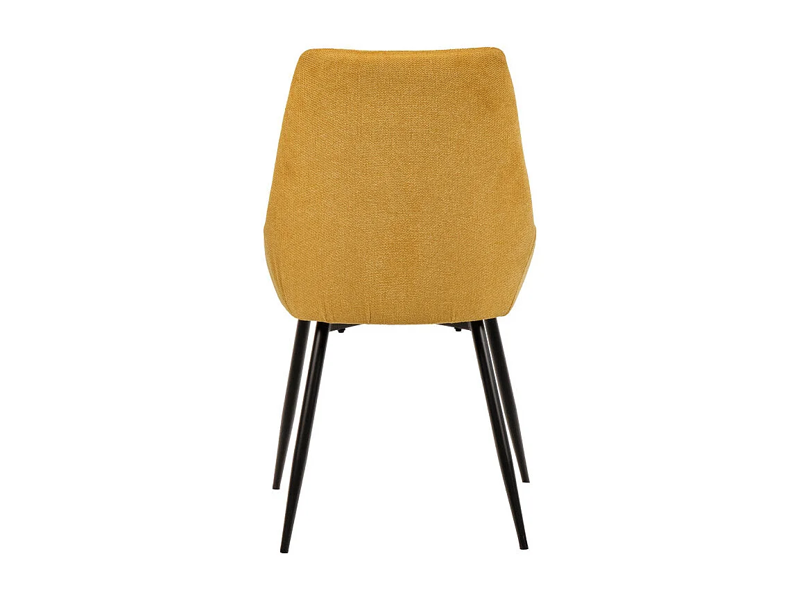 Lot de 2 chaises en tissu jaune et pieds fins en métal noir - JAZZY 2