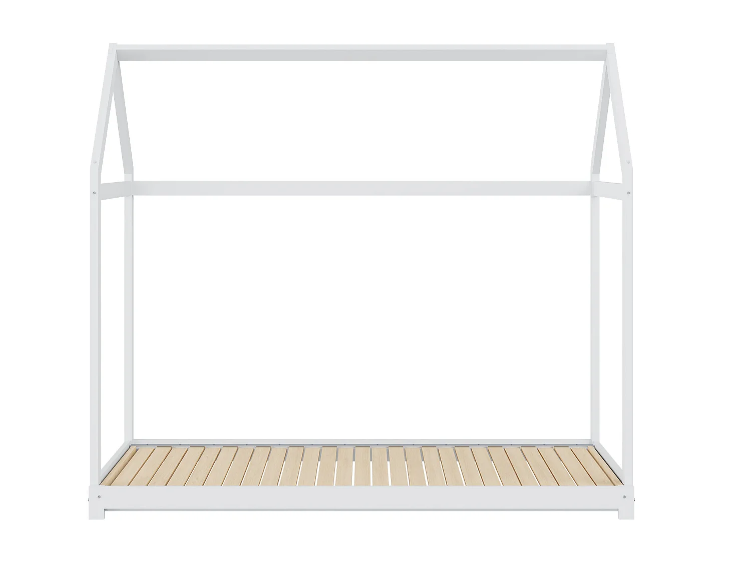 Lit enfant extensible 90/180 x 190 cm, canapé-lit, bois massif, avec sommier à lattes, blanc