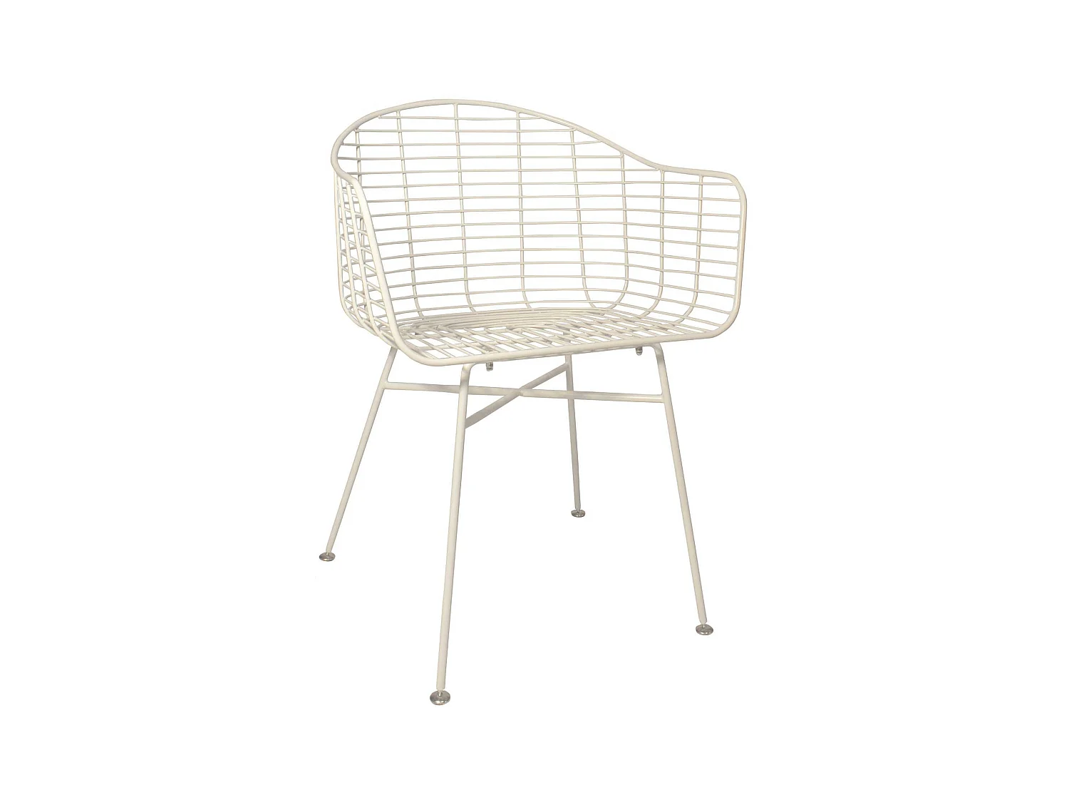 Now's Home - Lot 2 Fauteuils De Table D'interieur En Metal Blanc Soho