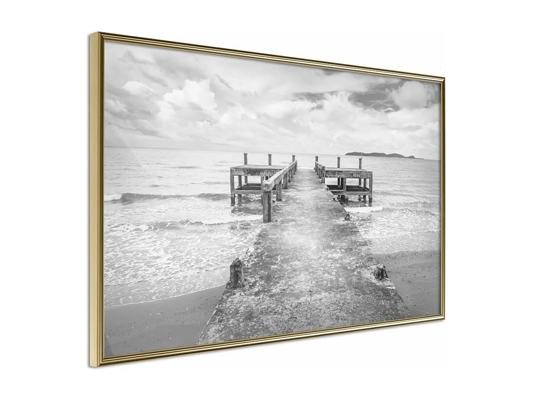 Affiche Murale Encadrée "Old Pier" 30 x 20 cm Or