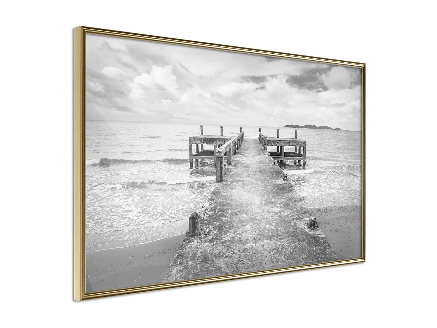 Affiche Murale Encadrée "Old Pier" 30 x 20 cm Or