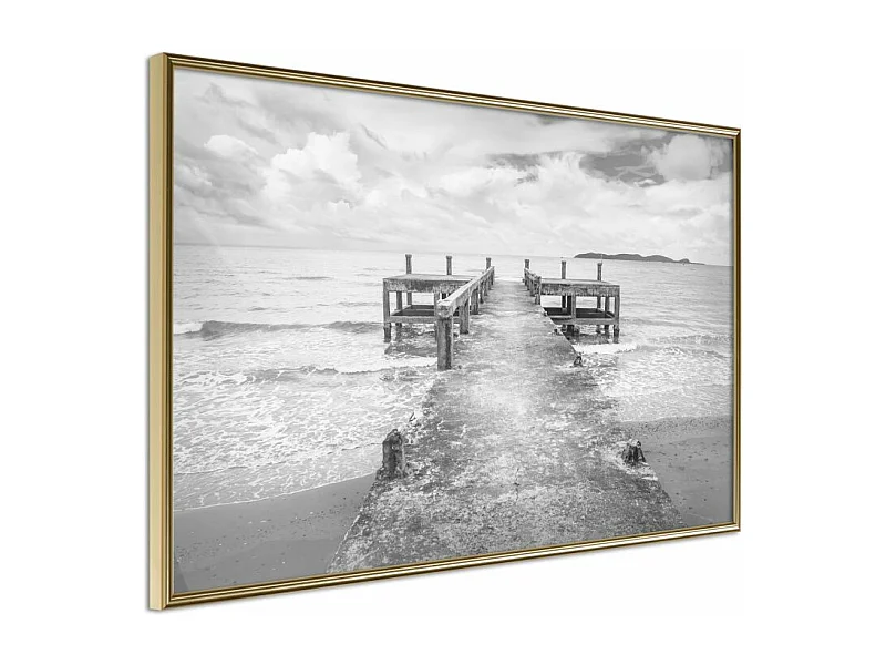 Affiche Murale Encadrée "Old Pier" 30 x 20 cm Or