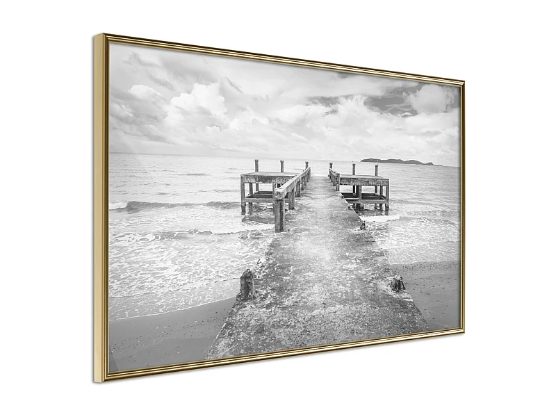 Affiche Murale Encadrée "Old Pier" 30 x 20 cm Or