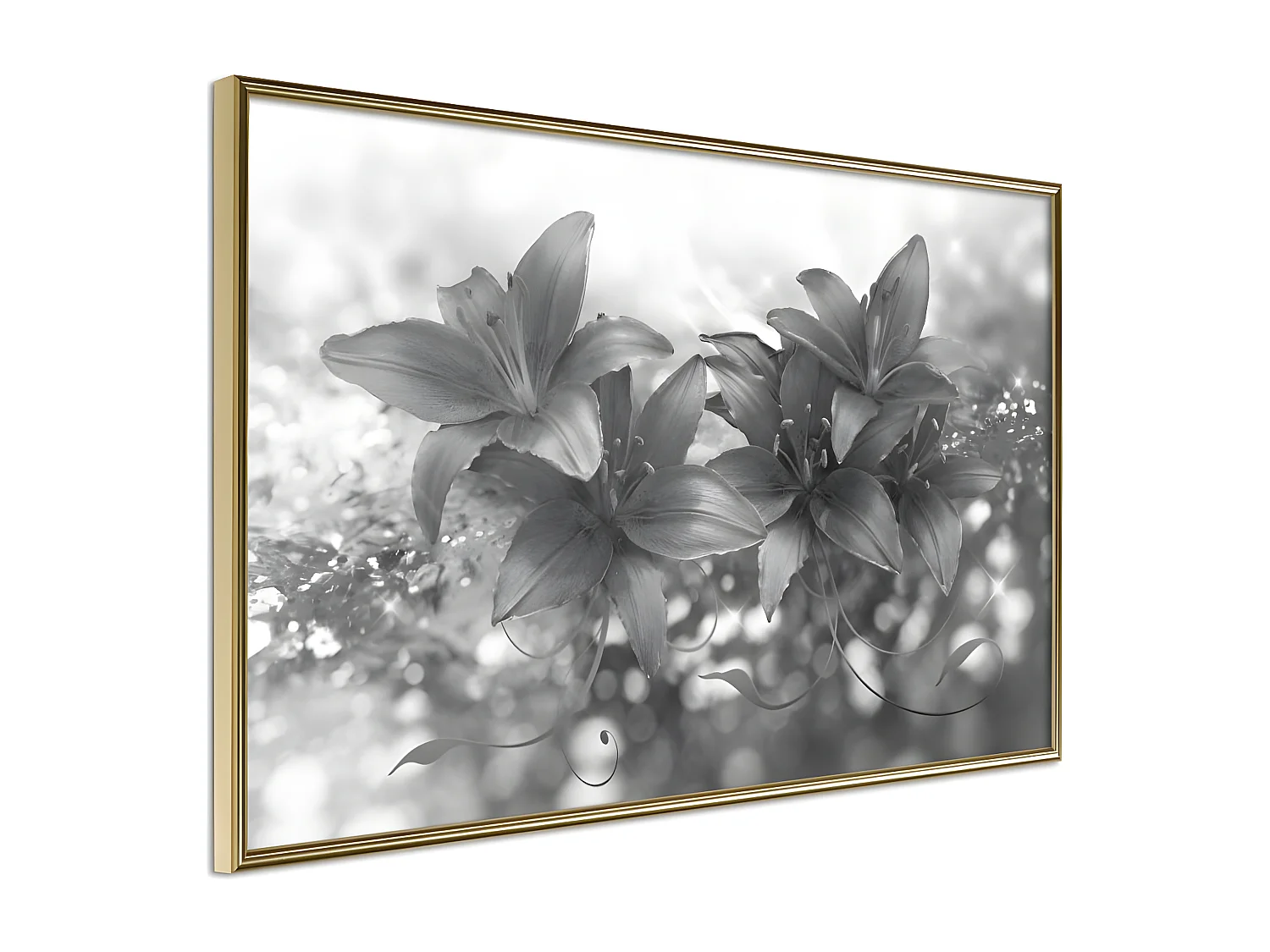 Affiche Murale Encadrée "Dark Lillies" 60 x 40 cm Or
