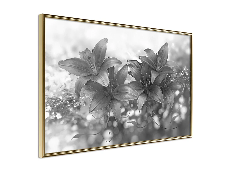 Affiche Murale Encadrée "Dark Lillies" 60 x 40 cm Or