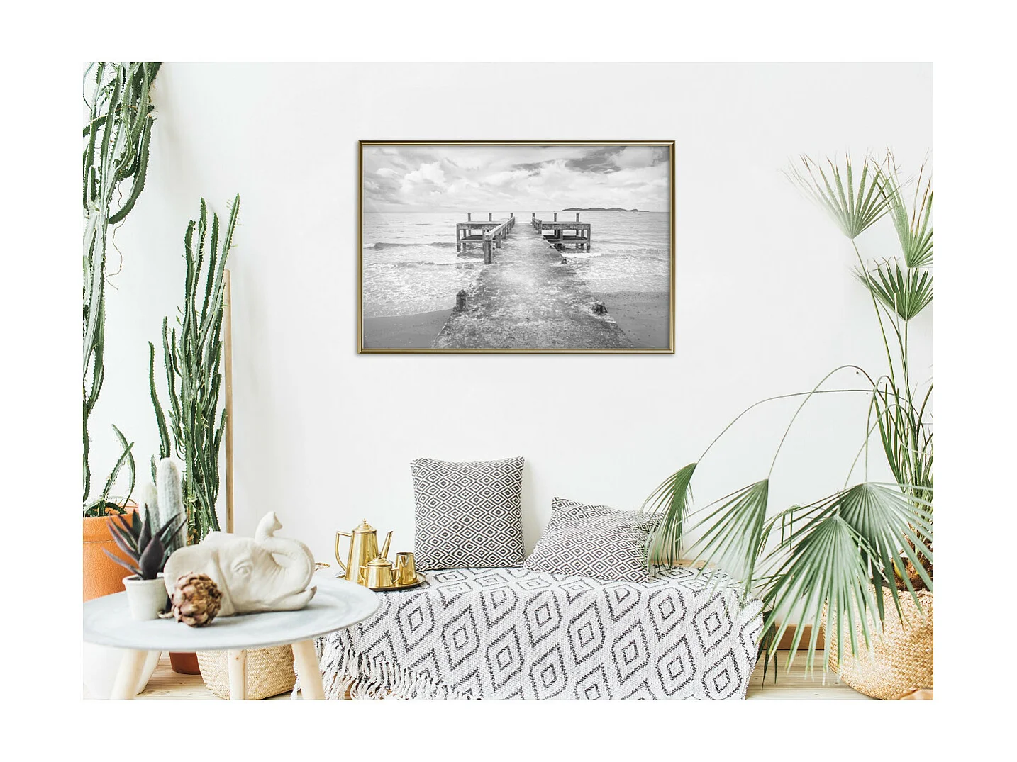 Affiche Murale Encadrée "Old Pier" 90 x 60 cm Or