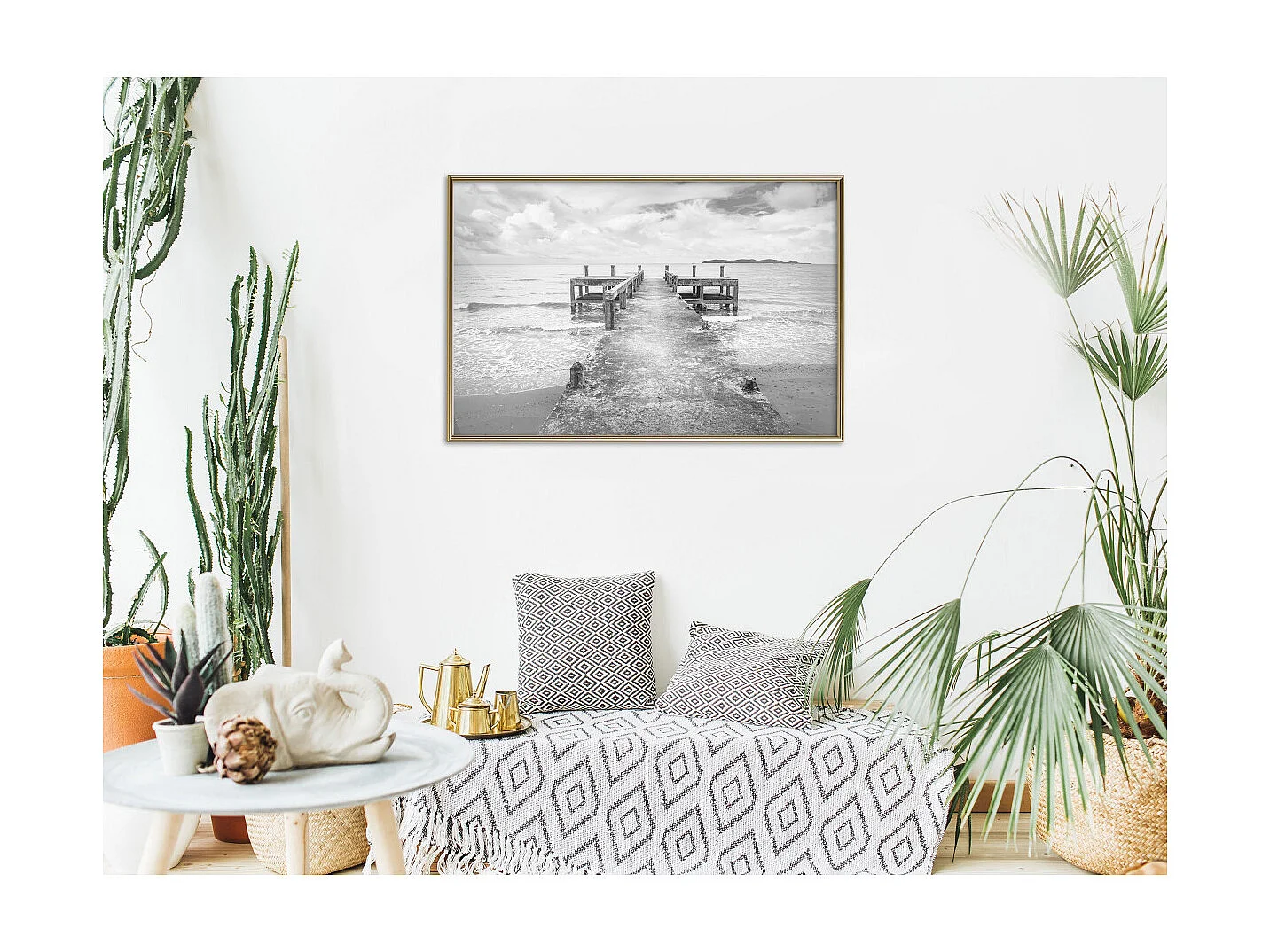 Affiche Murale Encadrée "Old Pier" 90 x 60 cm Or