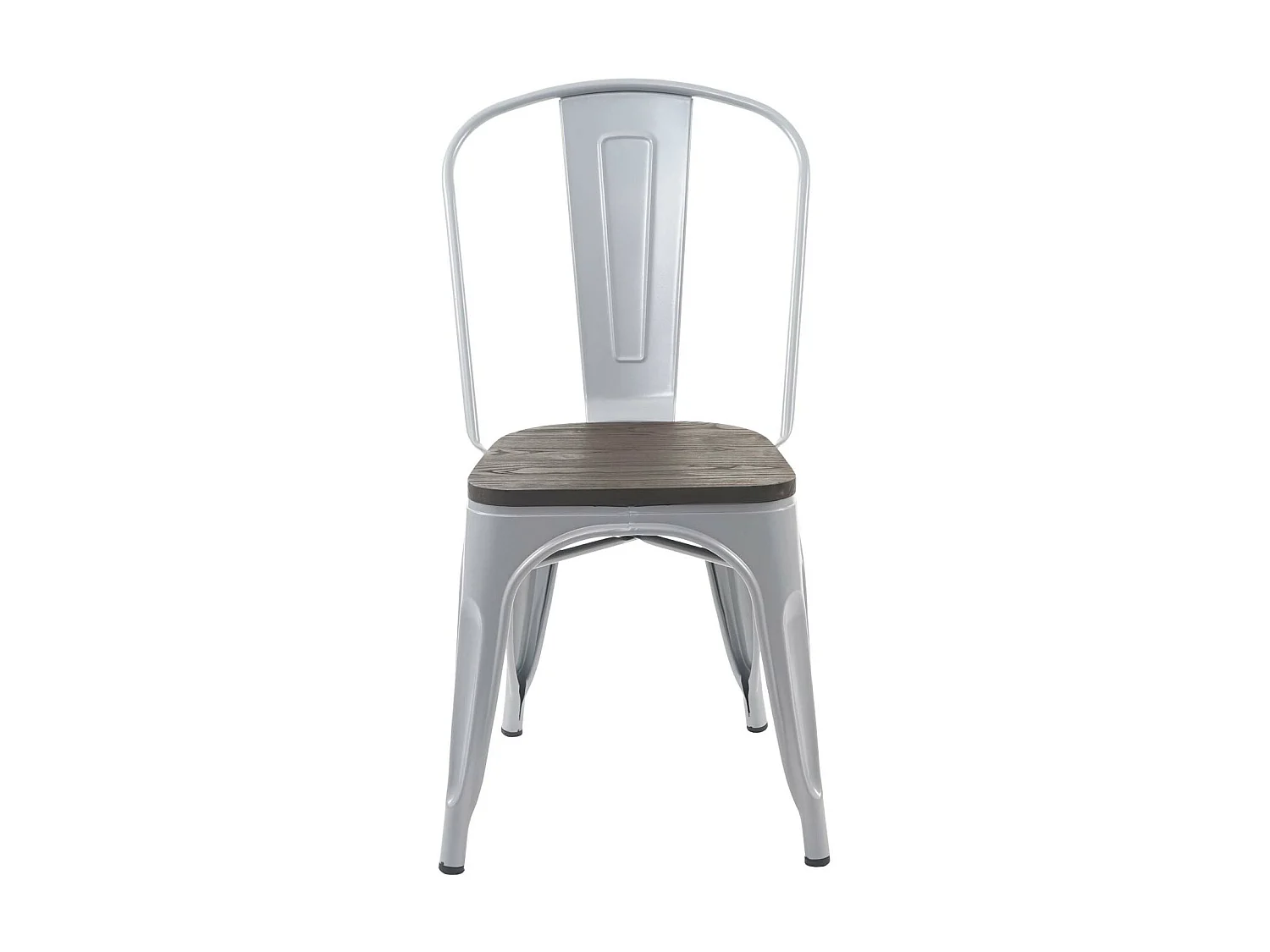 Chaise MCW-A73 Assise bois (lot de 2),  gris