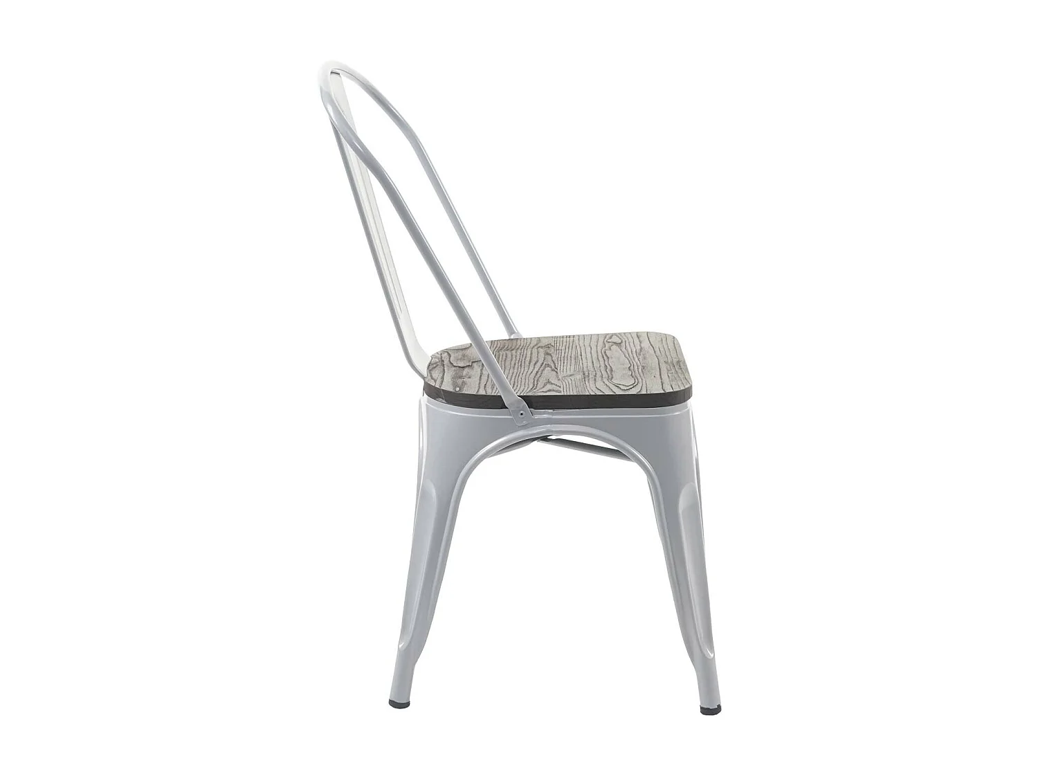 Chaise MCW-A73 Assise bois (lot de 2),  gris