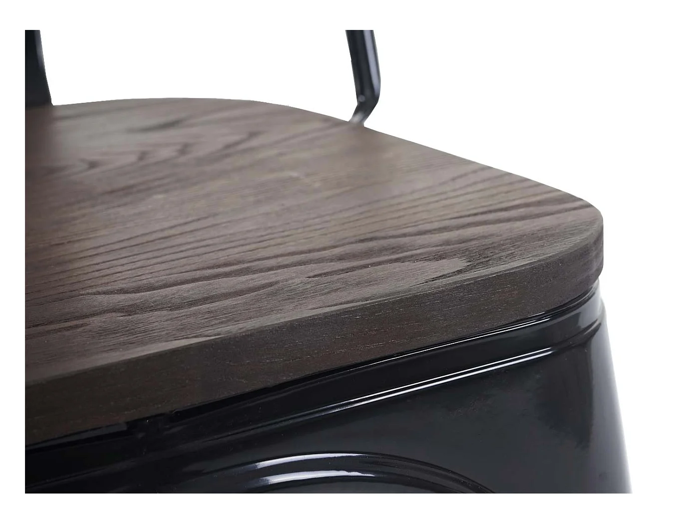 Stoel MCW-A73 Houten zitting (set van 2),  zwart