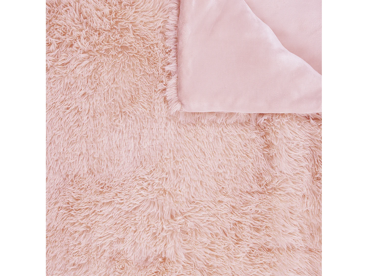 Couvre Lit Poils Longs Rose 220x240cm