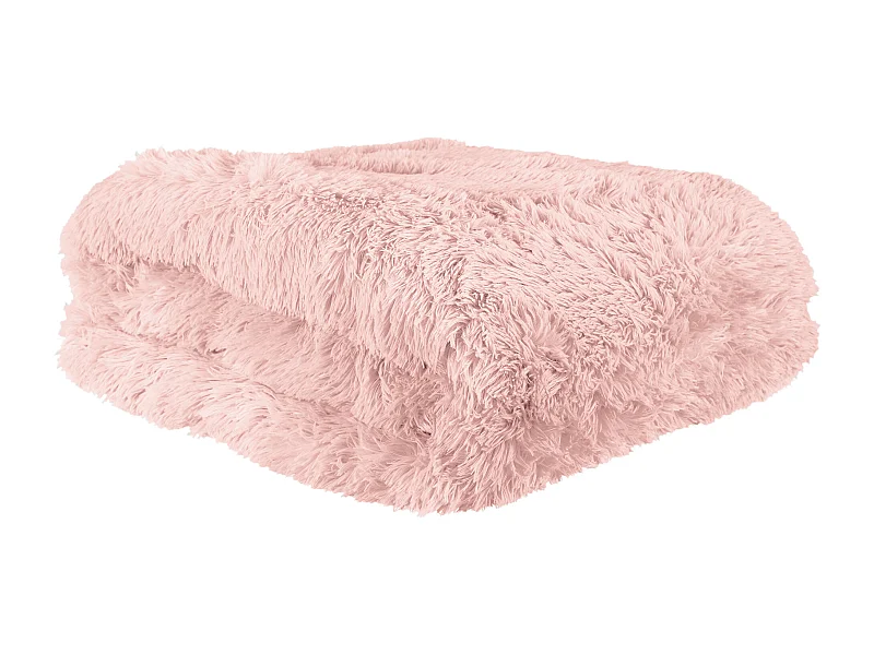 Couvre Lit Poils Longs Rose 220x240cm