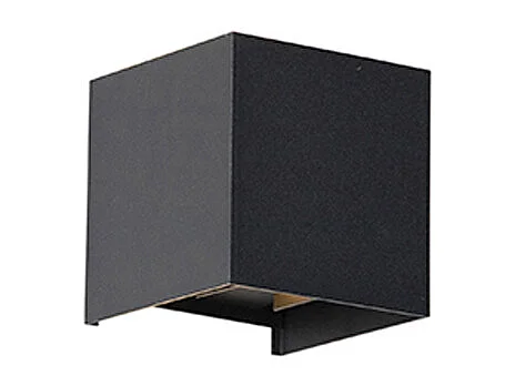 Applique d'extérieur noire avec LED 2 lumières IP54 - Edwin