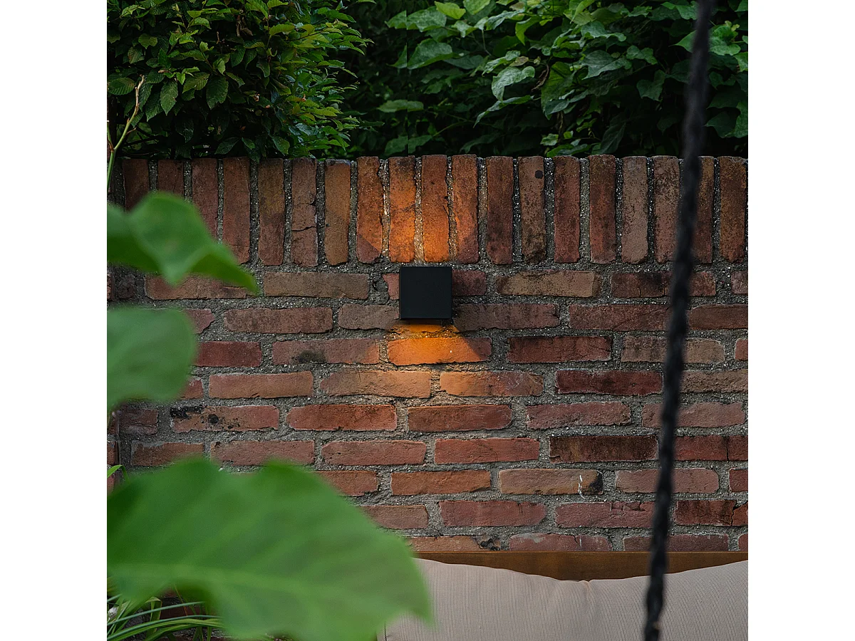 Applique d'extérieur noire avec LED 2 lumières IP54 - Edwin