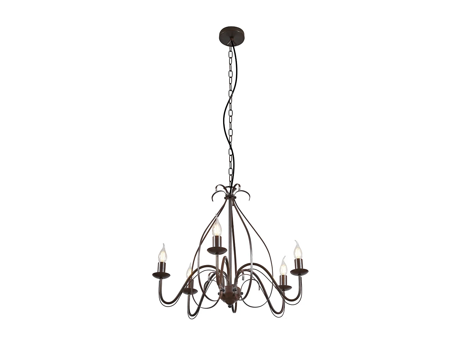 Lustre classique brun rouille 5 lumières - Giuseppe 5