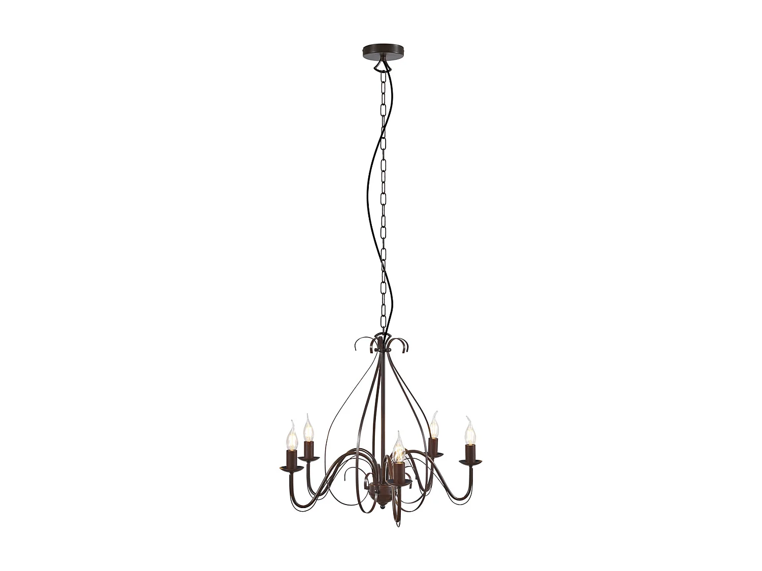 Lustre classique brun rouille 5 lumières - Giuseppe 5