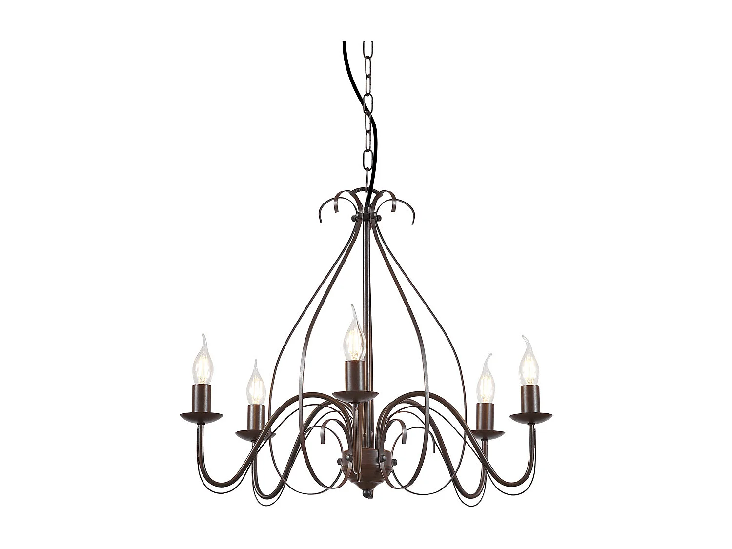 Lustre classique marron rouille à 5 lumières - Giuseppe