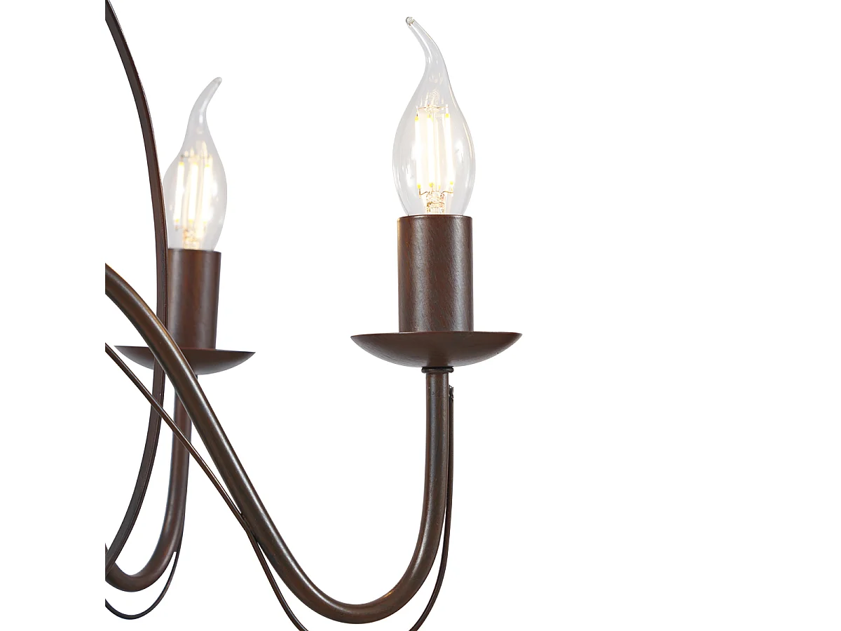 Lustre classique marron rouille à 5 lumières - Giuseppe