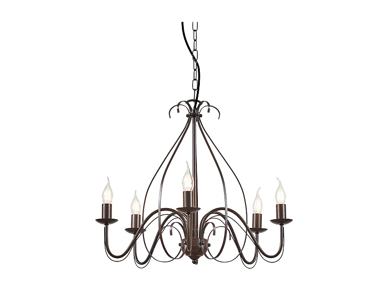 Lustre classique marron rouille à 5 lumières - Giuseppe