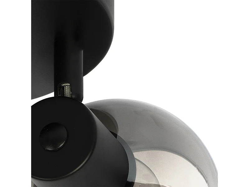 Plafonnier noir 35 cm avec verre fumé 3 lumières - Vidro