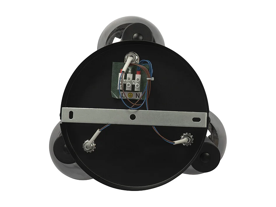 Plafonnier spot noir avec verre fumé 3 lumières - Vidro