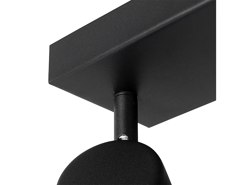 Plafonnier moderne noir 2 lumières orientable rectangulaire - Jeana