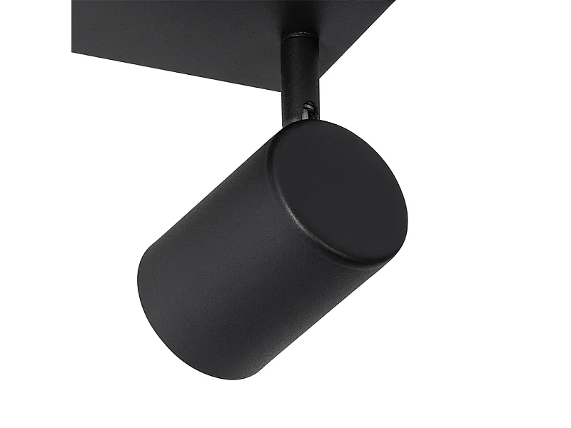 Plafonnier moderne noir 2 lumières orientable rectangulaire - Jeana