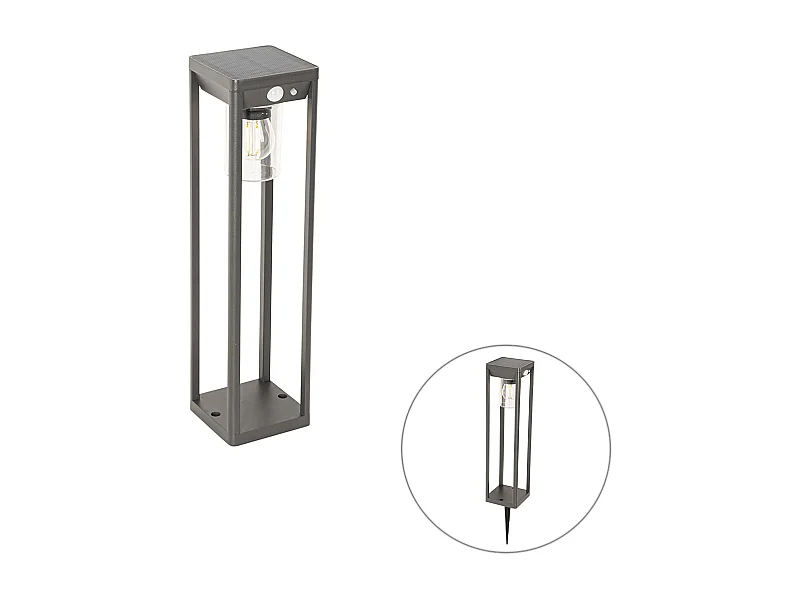 Lampadaire d'extérieur gris foncé 40 cm avec LED et lumière variable sur solaire - Sonne