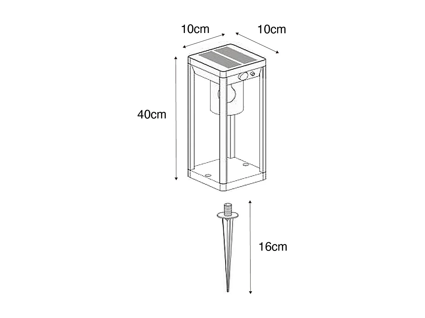 Lampadaire d'extérieur gris foncé 40 cm avec LED et lumière variable sur solaire - Sonne