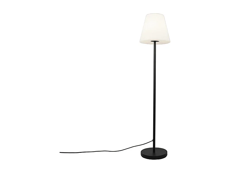 Lampadaire d'extérieur noir avec abat-jour blanc 35 cm IP65 - Virginia
