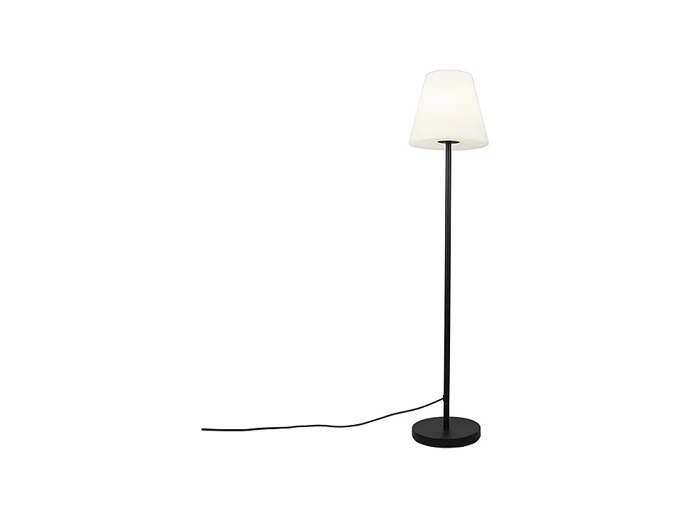 Lampadaire d'extérieur noir avec abat-jour blanc 35 cm IP65 - Virginia