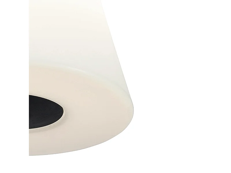 Lampadaire d'extérieur noir avec abat-jour blanc 35 cm IP65 - Virginia