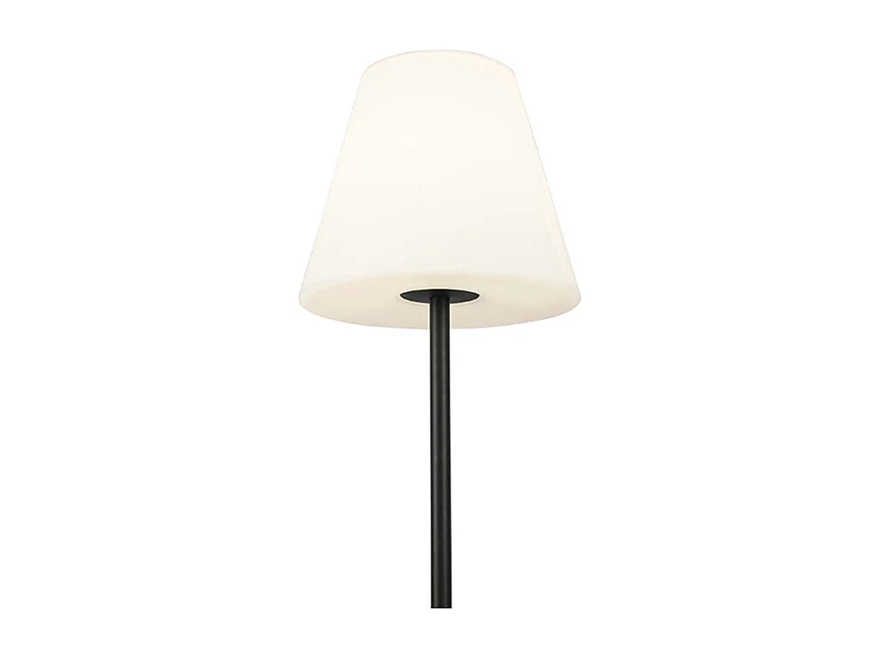 Lampadaire d'extérieur noir avec abat-jour blanc 35 cm IP65 - Virginia