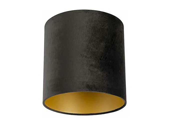 Abat-jour velours 25/25/25 noir or