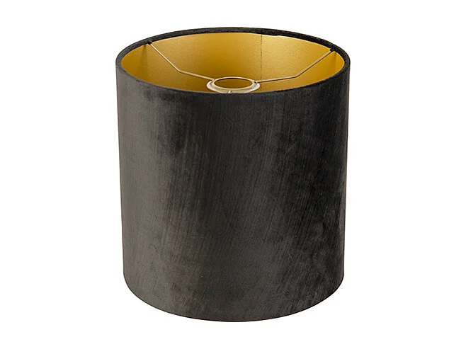 Abat-jour velours 25/25/25 noir or