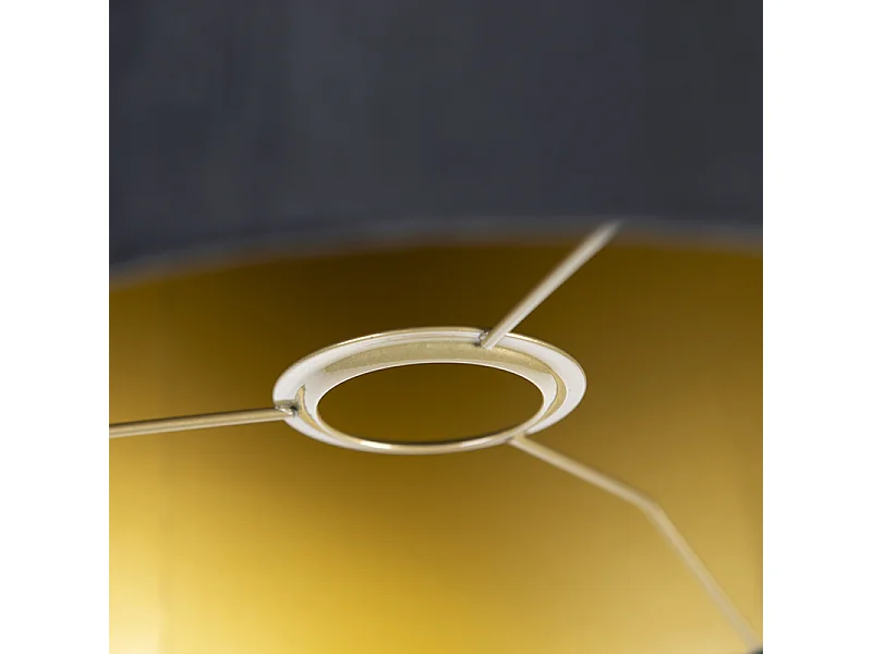 Abat-jour velours 25/25/25 noir or