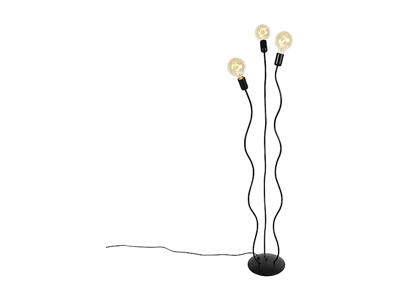 Lampadaire design noir 3 lumières - Wimme