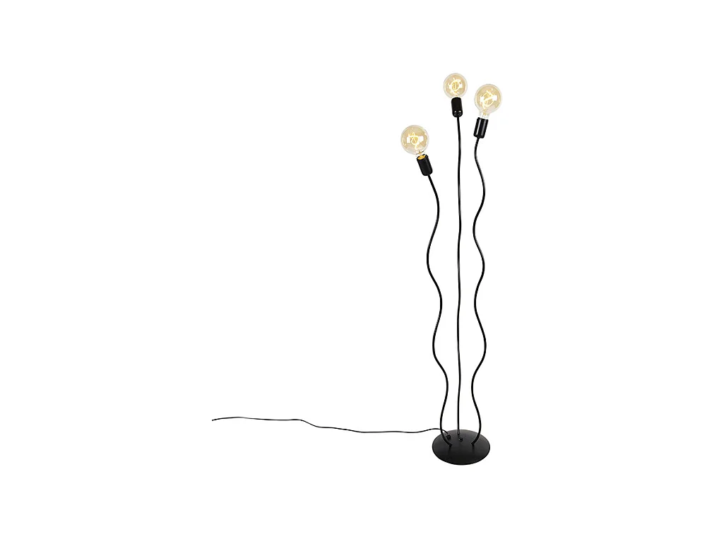 Lampadaire design noir 3 lumières - Wimme