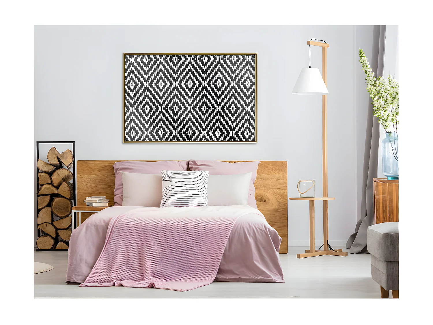 Affiche Murale Encadrée "Moving Pattern" 90 x 60 cm Or