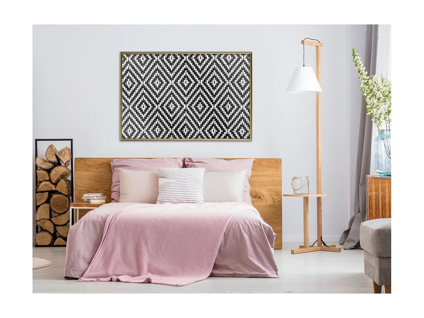 Affiche Murale Encadrée "Moving Pattern" 90 x 60 cm Or