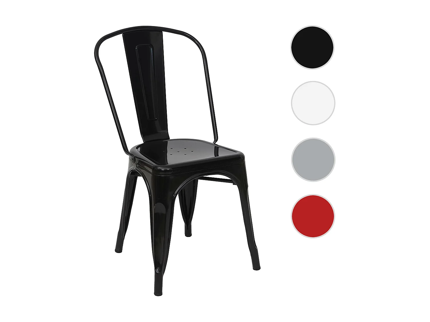 Chaise MCW-A73 Métal,  noir