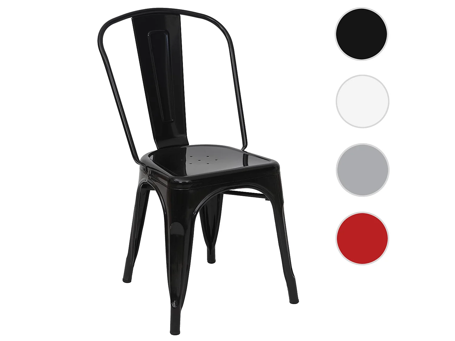 Krzesło metalowe MCW-A73,  czarny