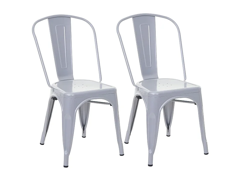 Cadeira metálica MCW-A73 (conjunto de 2),  cinzento