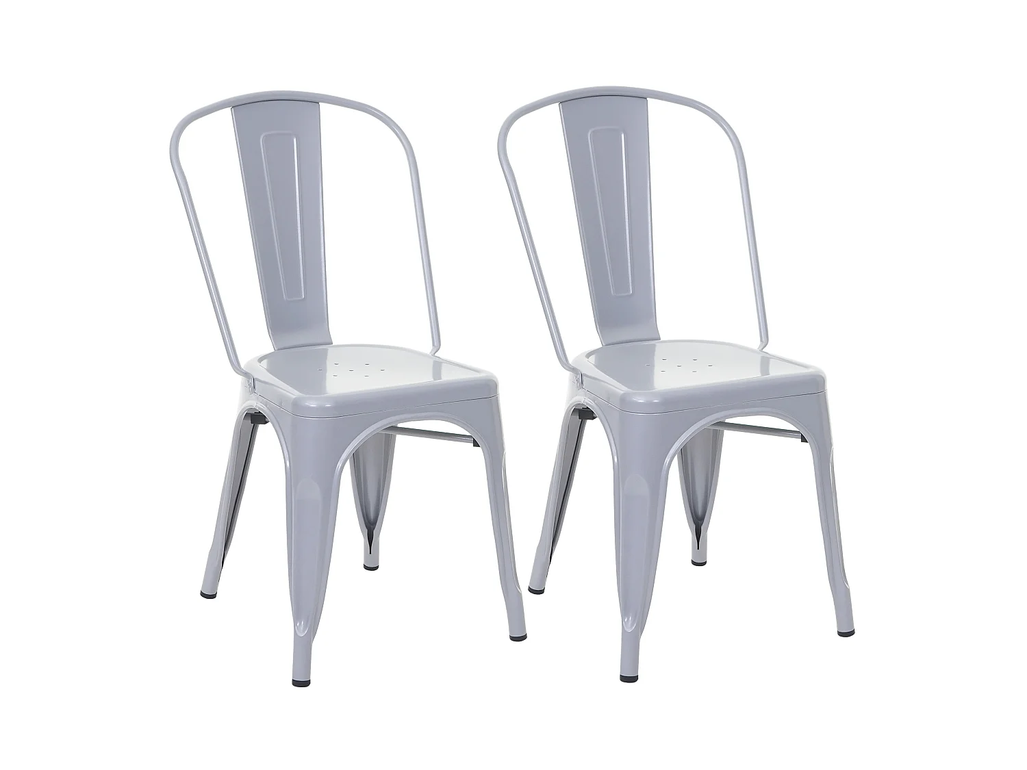 Chaise MCW-A73 Métal (lot de 2),  gris